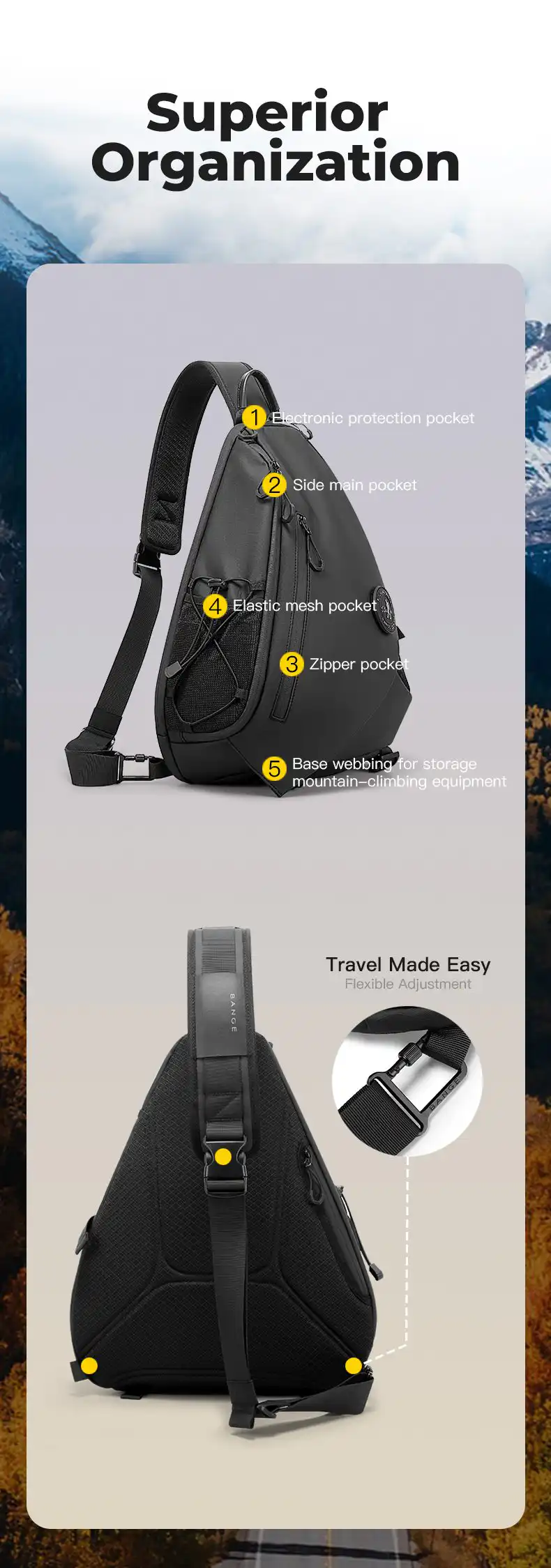 Outdoor Sling Bange FW232 μαύρο