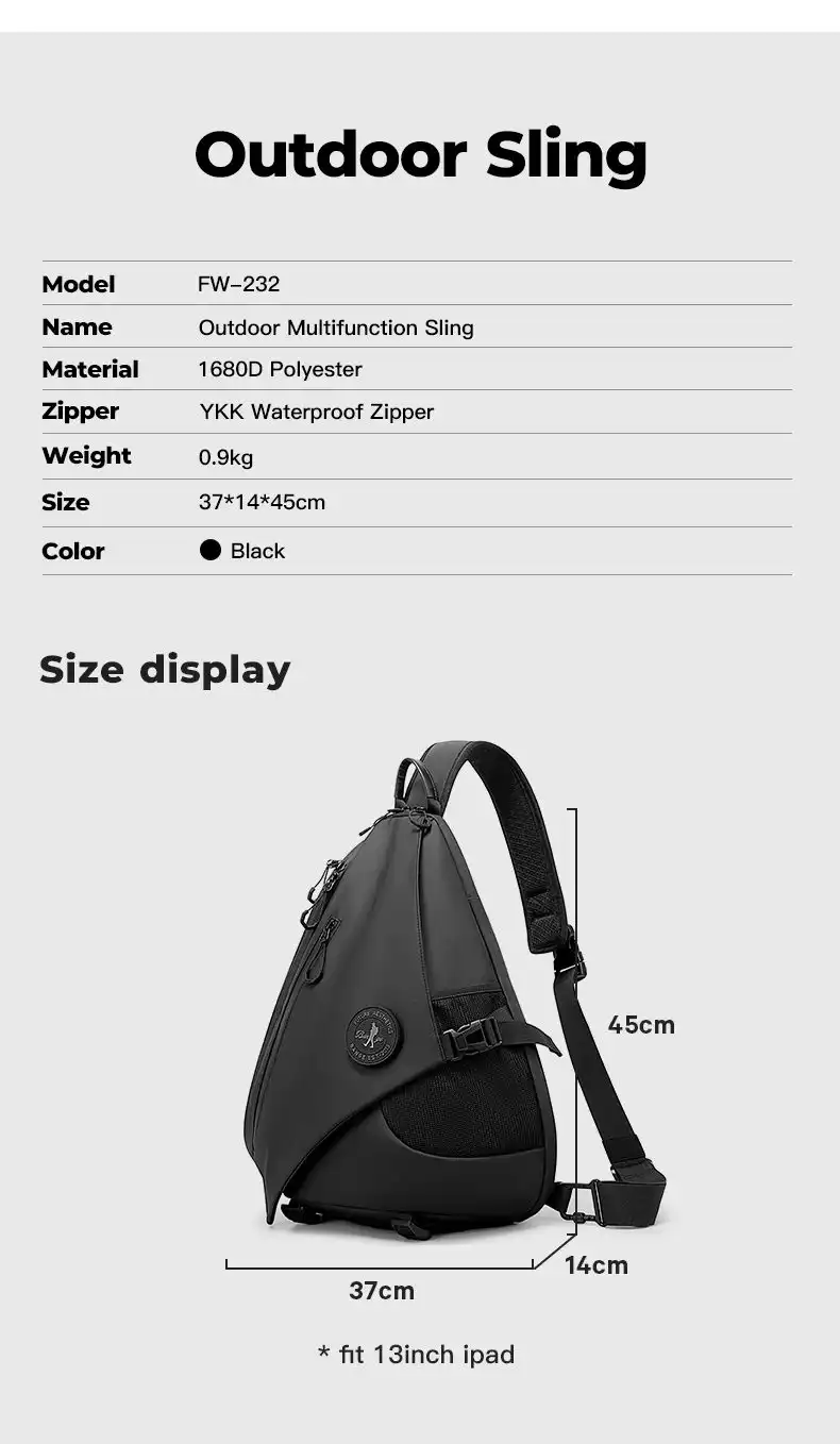 Outdoor Sling Bange FW232 μαύρο