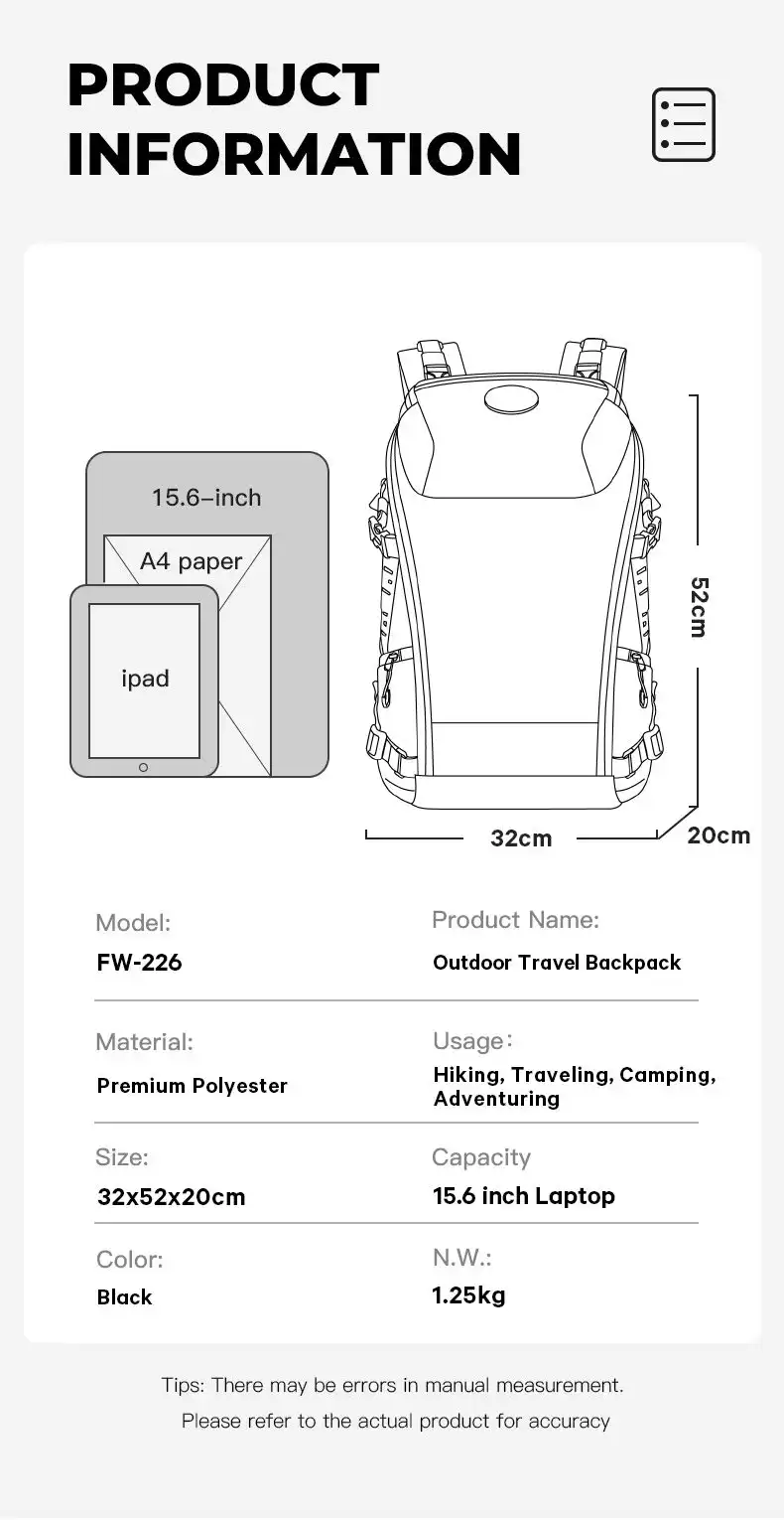 Σακίδιο Πολλαπλών Χρήσεων 30L 15,6” Bange FW226 μαύρο