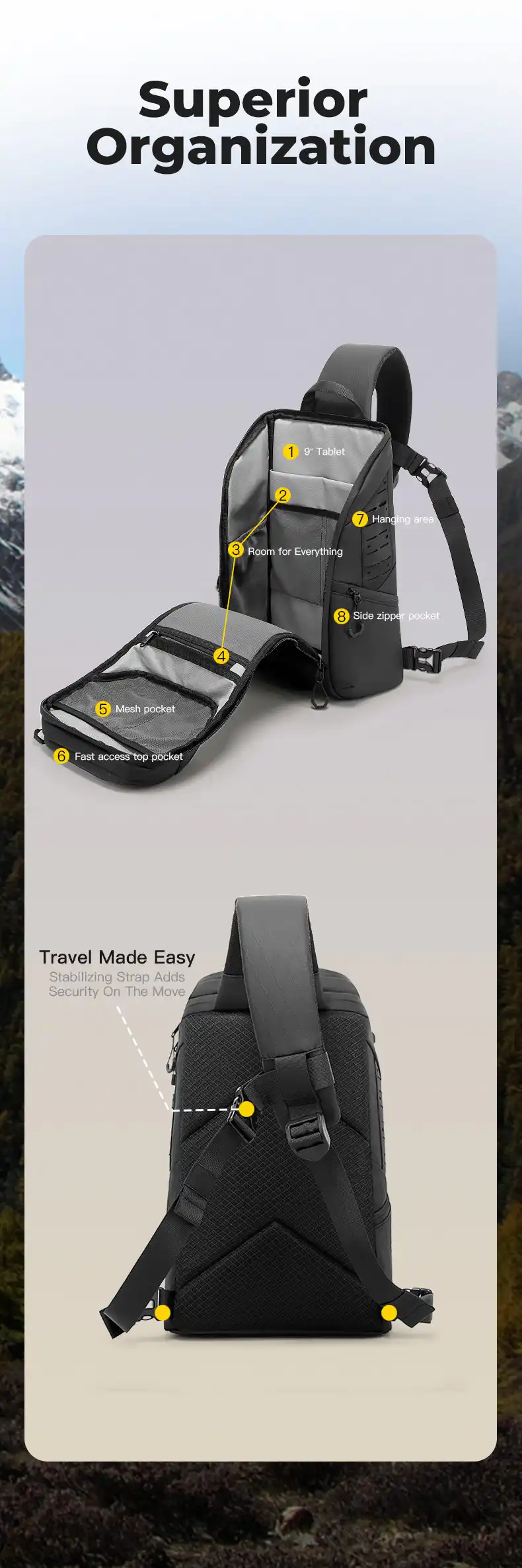 Τσαντάκι Στήθους Bange FW227 μαύρο