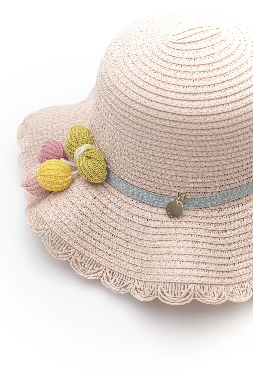 Παιδικό ψάθινο καπέλο με διακόσμηση