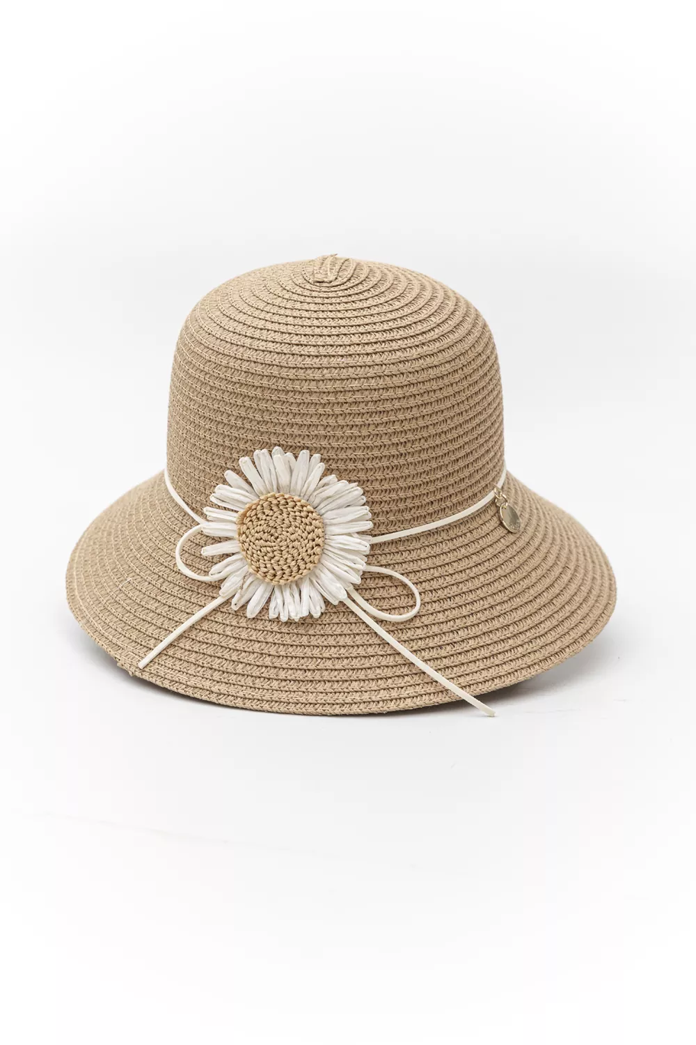 Ψάθινο καπέλο παιδικό με διακόσμηση μαργαρίτα