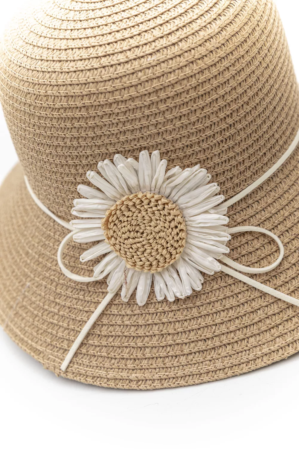 Ψάθινο καπέλο παιδικό με διακόσμηση μαργαρίτα