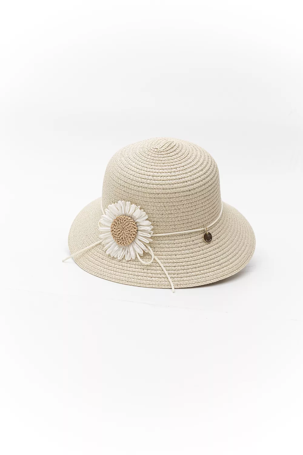 Ψάθινο καπέλο παιδικό με διακόσμηση μαργαρίτα