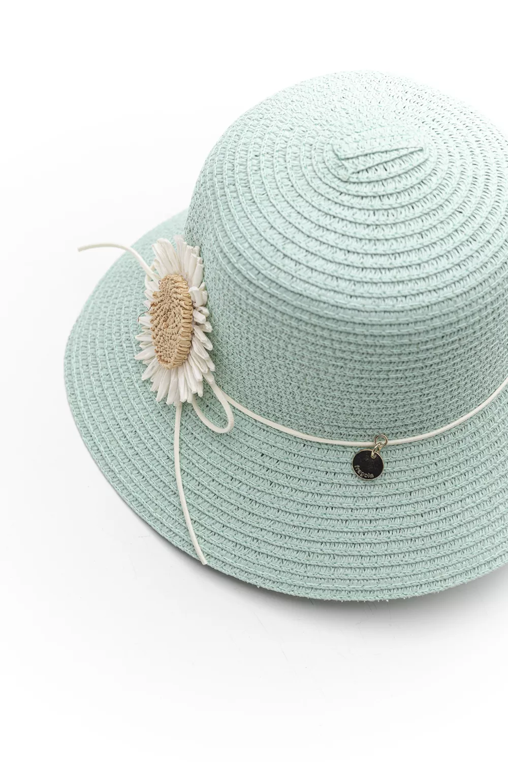Ψάθινο καπέλο παιδικό με διακόσμηση μαργαρίτα