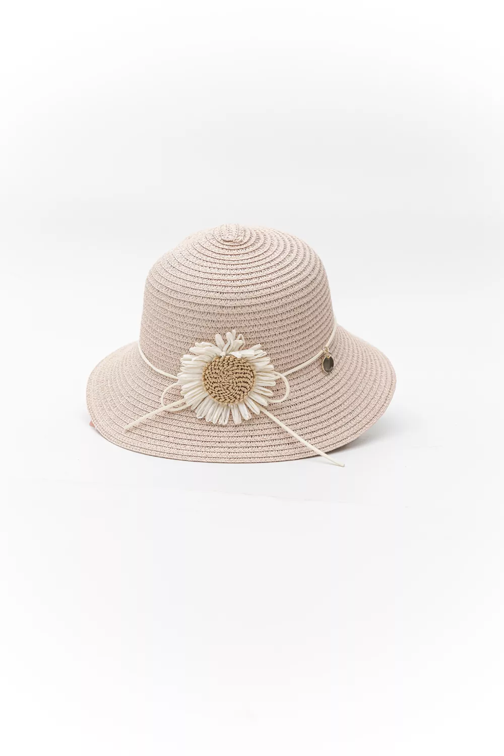 Ψάθινο καπέλο παιδικό με διακόσμηση μαργαρίτα (6άδα)