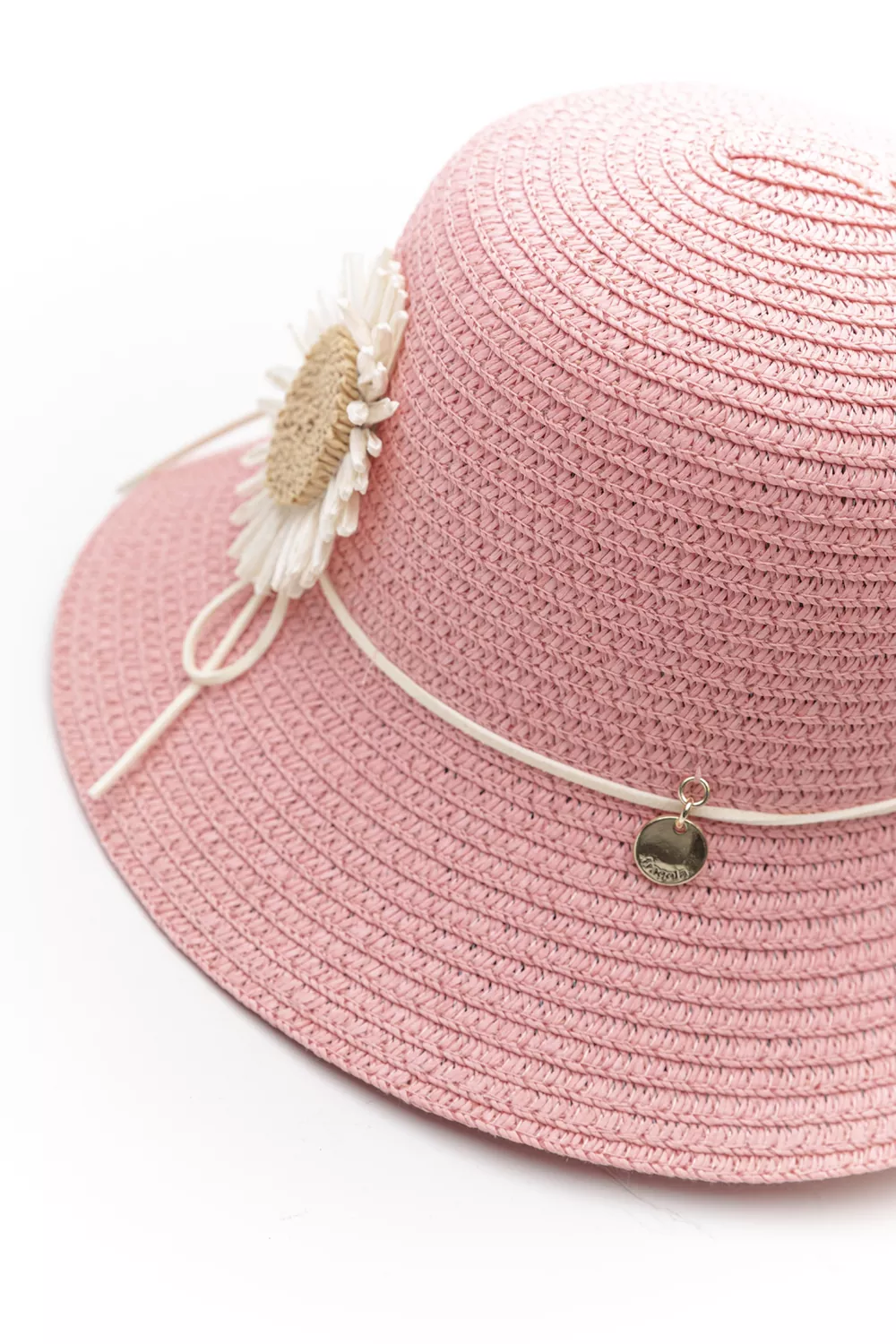 Ψάθινο καπέλο παιδικό με διακόσμηση μαργαρίτα (6άδα)