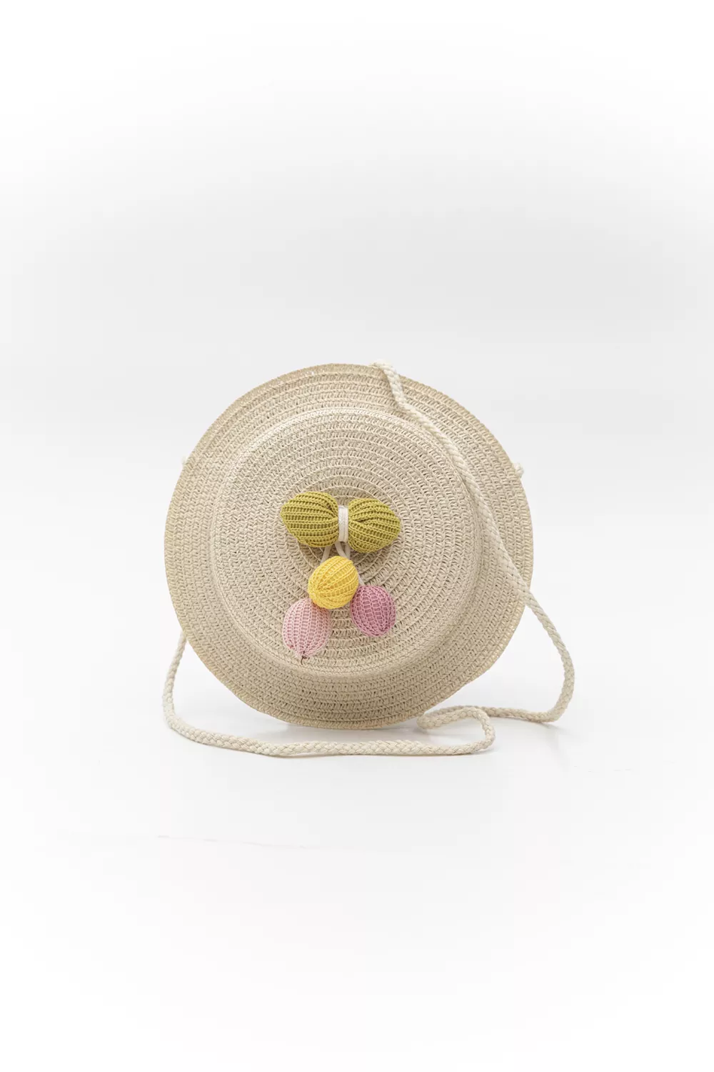 Παιδικό ψάθινο τσαντάκι σε σχήμα καπέλου (10άδα)