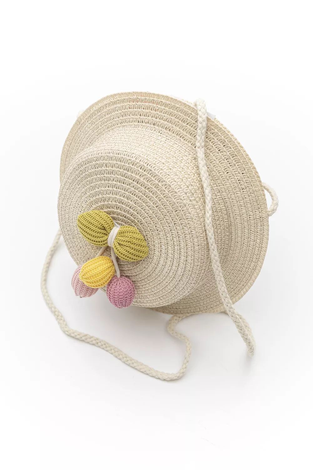 Παιδικό ψάθινο τσαντάκι σε σχήμα καπέλου (10άδα)