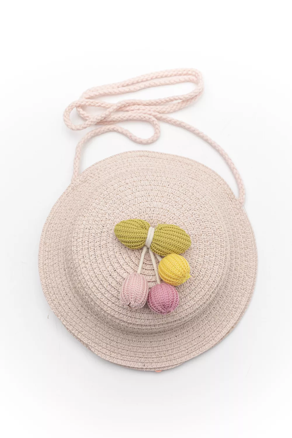 Παιδικό ψάθινο τσαντάκι σε σχήμα καπέλου