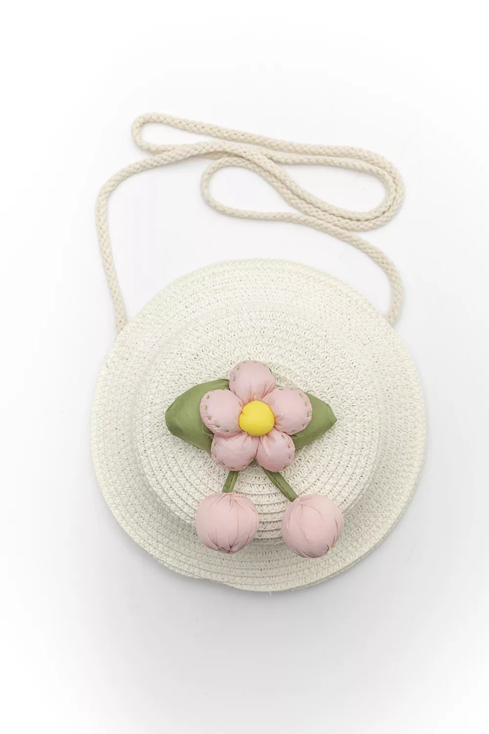 Παιδικό ψάθινο τσαντάκι σε σχήμα καπέλου