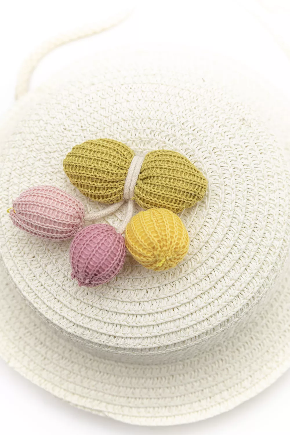 Παιδικό ψάθινο τσαντάκι σε σχήμα καπέλου (10άδα)