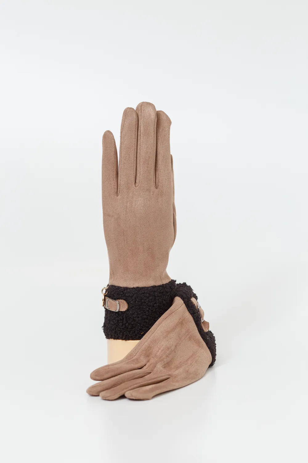 Γάντι γυναικείο με μπουκλέ ρεβέρ