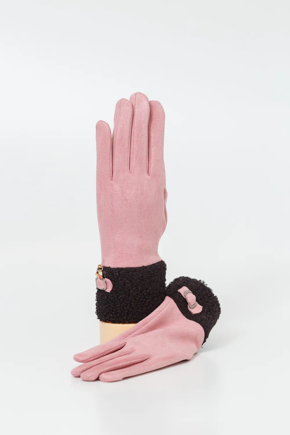 Γάντι γυναικείο με μπουκλέ ρεβέρ