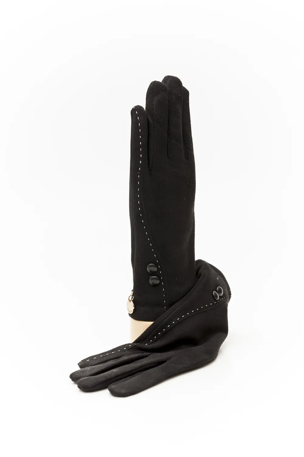 Γάντι γυναικείο με επενδυμένα κουμπιά και εξώραφη φιγούρα