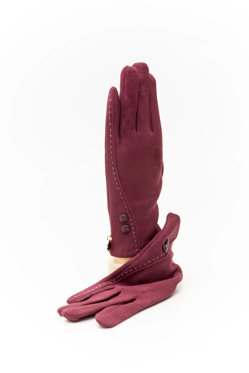 Γάντι γυναικείο με επενδυμένα κουμπιά και εξώραφη φιγούρα