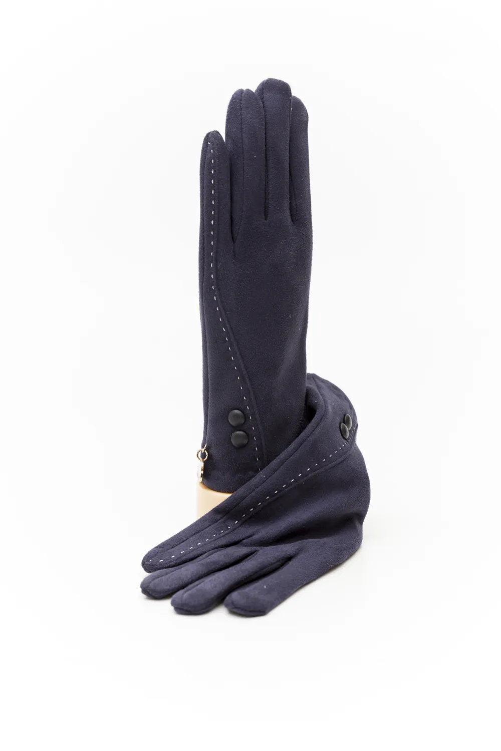 Γάντι γυναικείο με επενδυμένα κουμπιά και εξώραφη φιγούρα
