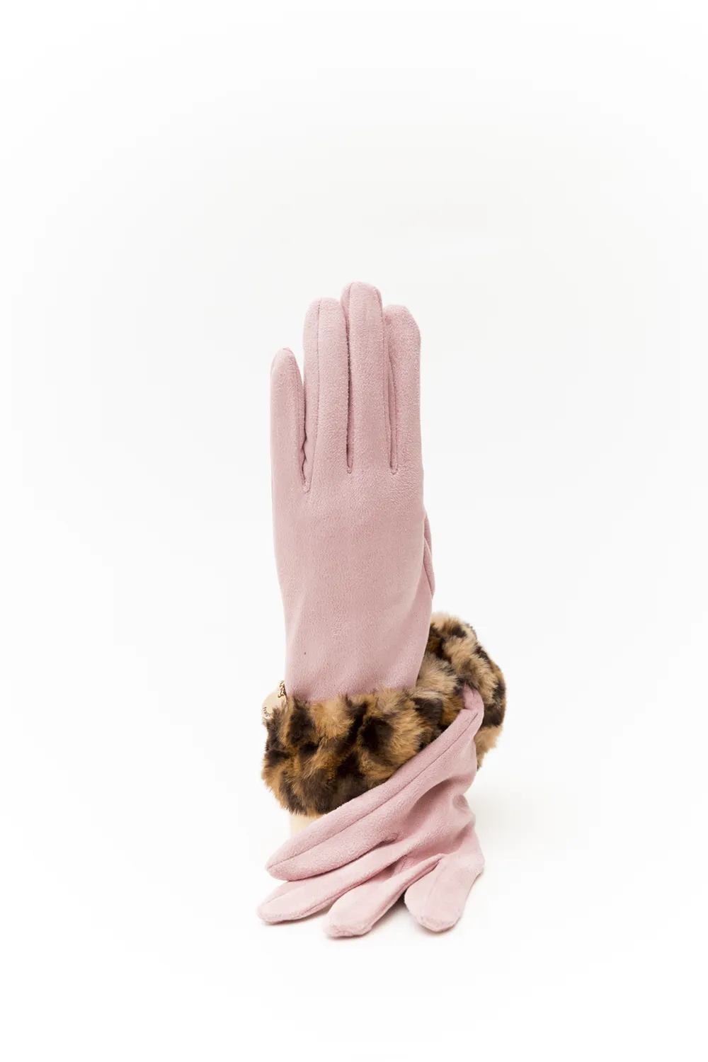 Γάντι γυναικείο με leopard γούνα Γάντι γυναικείο με leopard γούνα