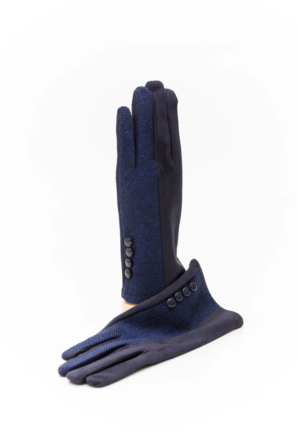 Γάντι γυναικείο με ψαροκόκκαλο και επενδυμένα κουμπιά Γάντι γυναικείο με ψαροκόκκαλο και επενδυμένα κουμπιά