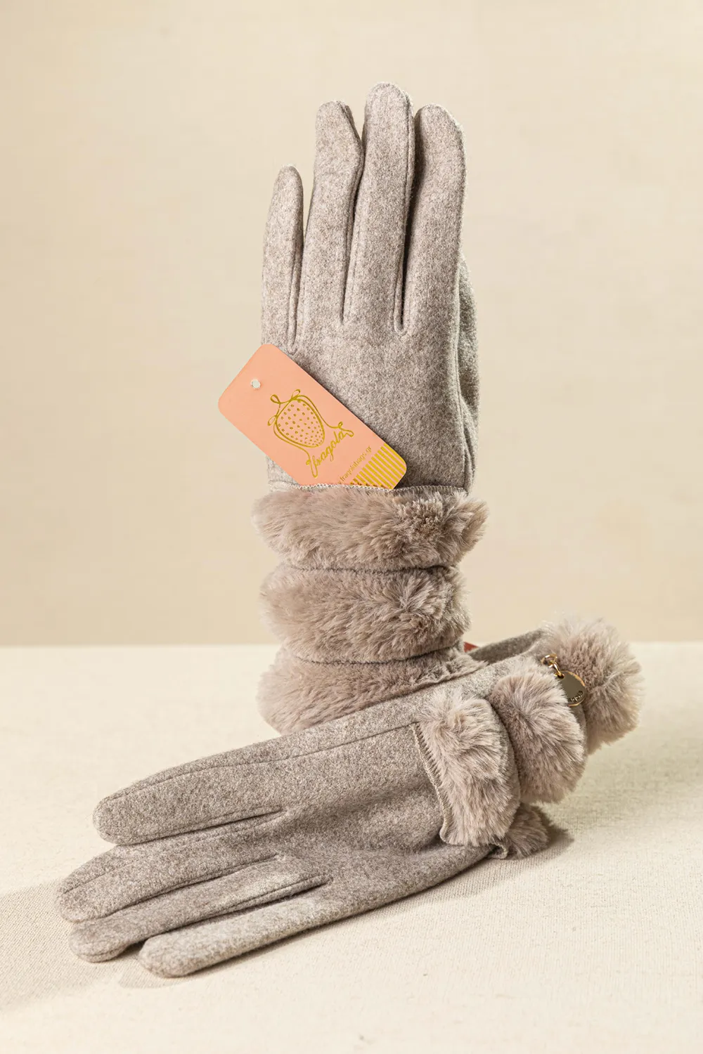 Γάντι γυναικείο με οικολογική γούνα