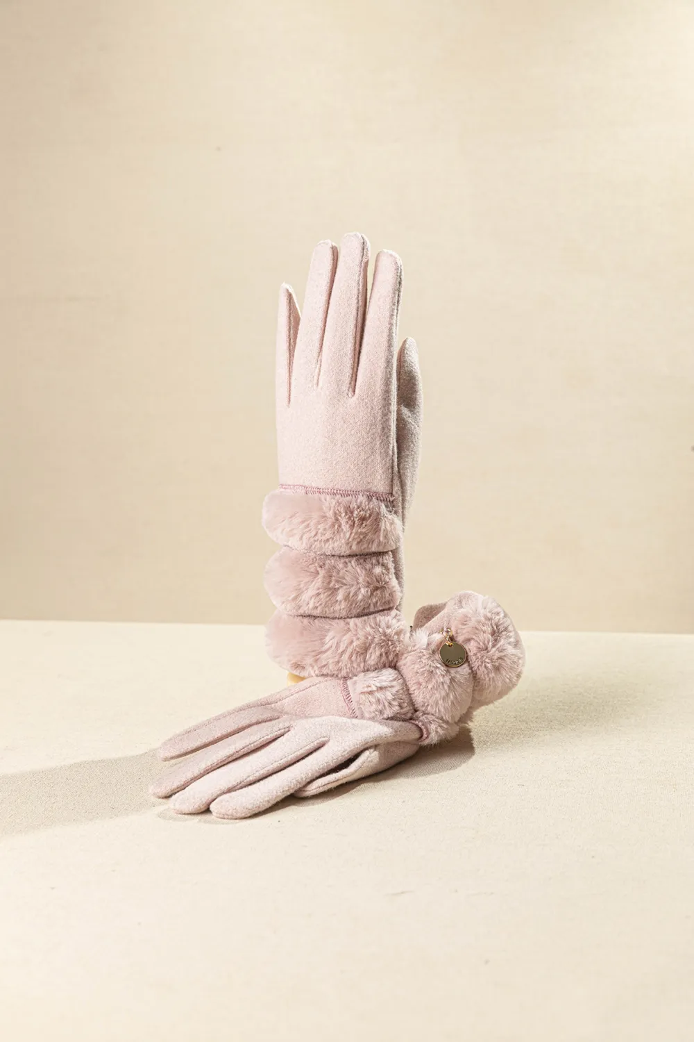 Γάντι γυναικείο με οικολογική γούνα