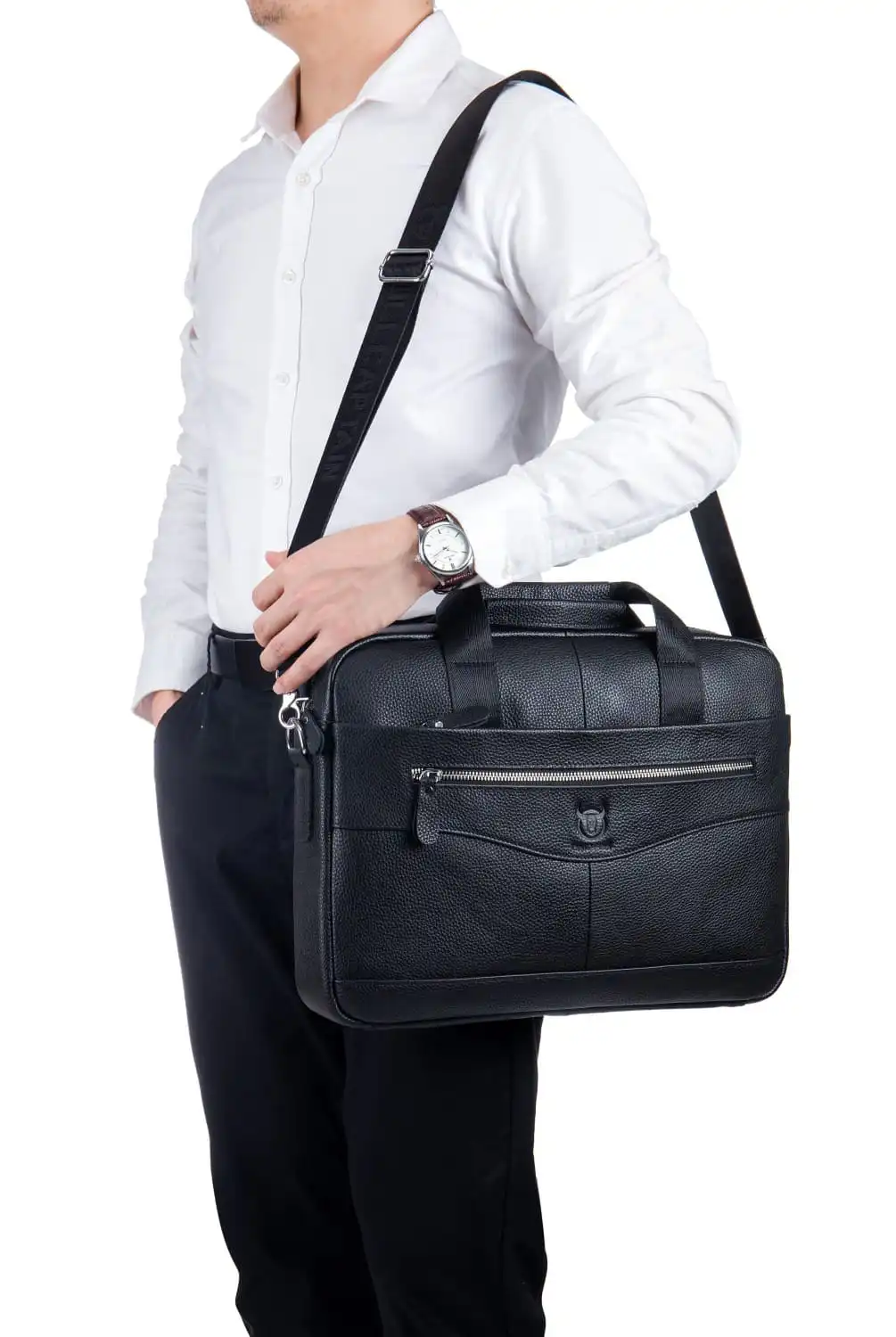 Δερμάτινος χαρτοφύλακας Bull Captain GWB-044 μαύρο