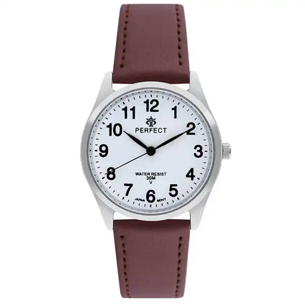 Perfect γυναικείο ρολόι με δερμάτινο λουρί GX010-02 ΚΑΦΕ