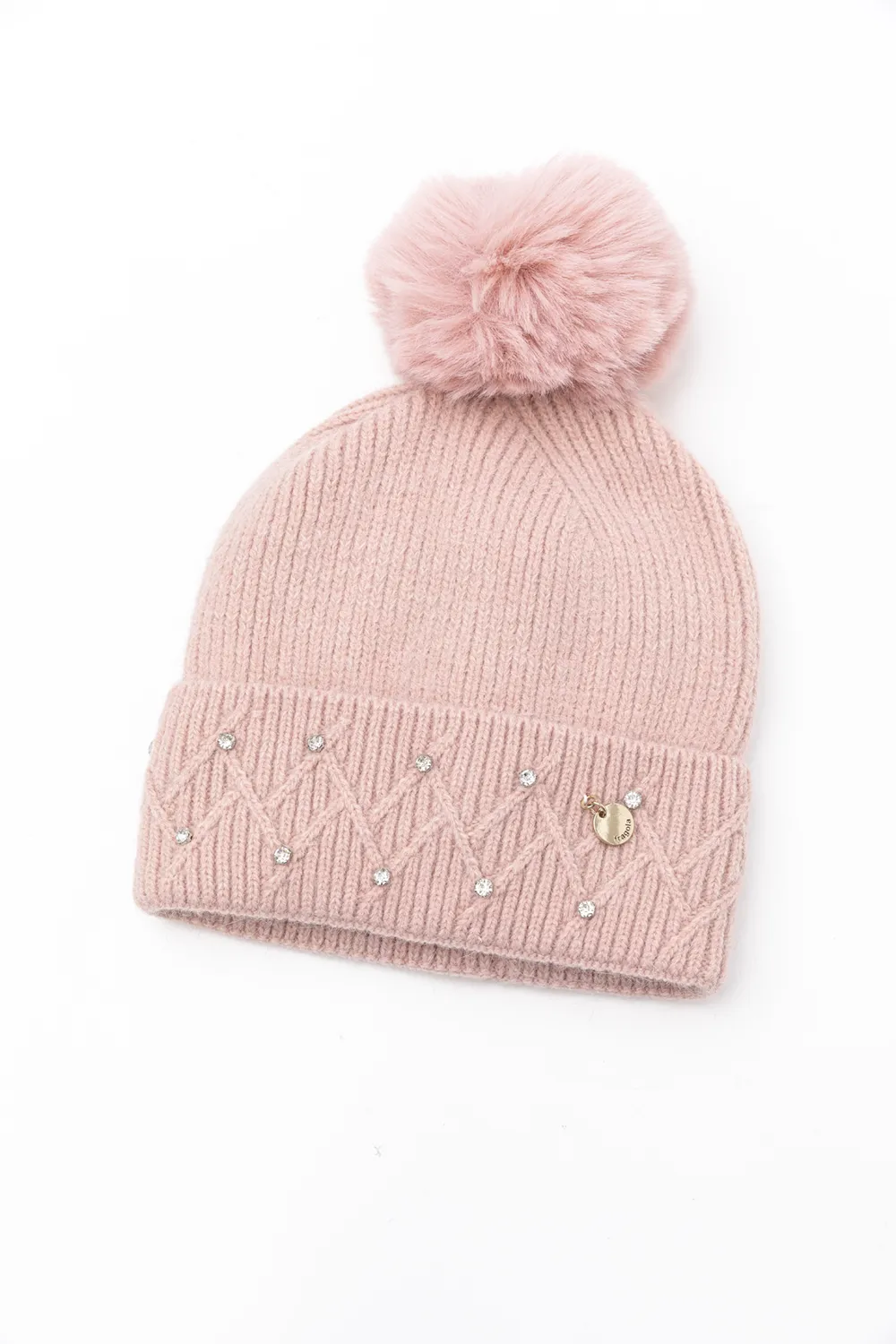 Γυναικείος μοχέρ σκούφος με strass