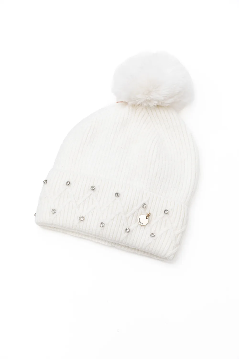 Γυναικείος μοχέρ σκούφος με strass