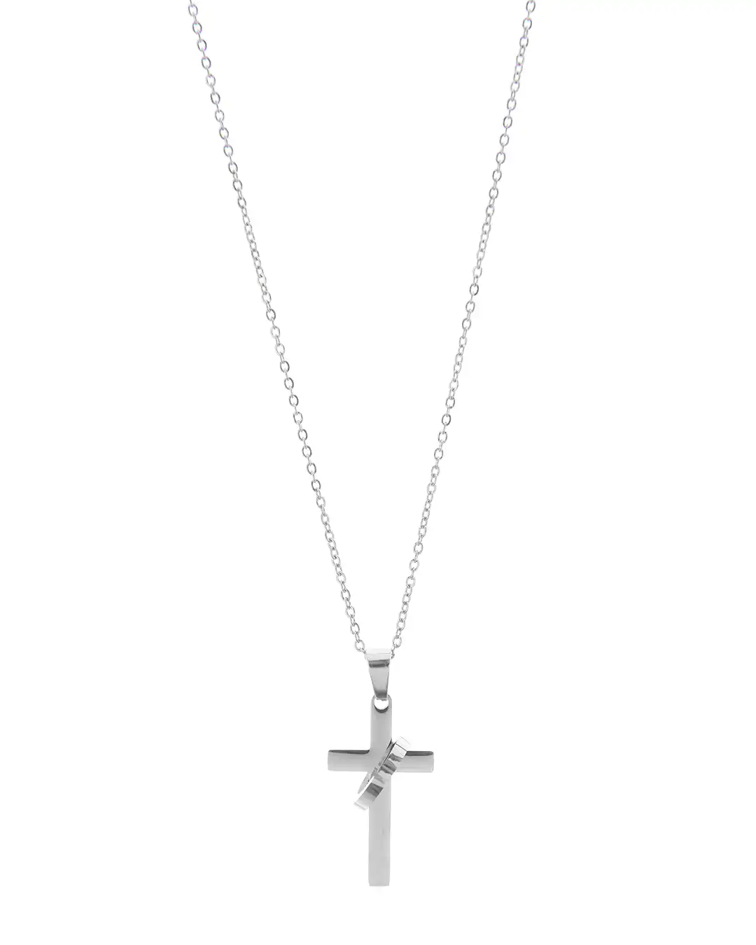 Αλυσίδα λαιμού με σταυρό HLLY-354 – Ασημί Αλυσίδα λαιμού με σταυρό HLLY-354 – Ασημί