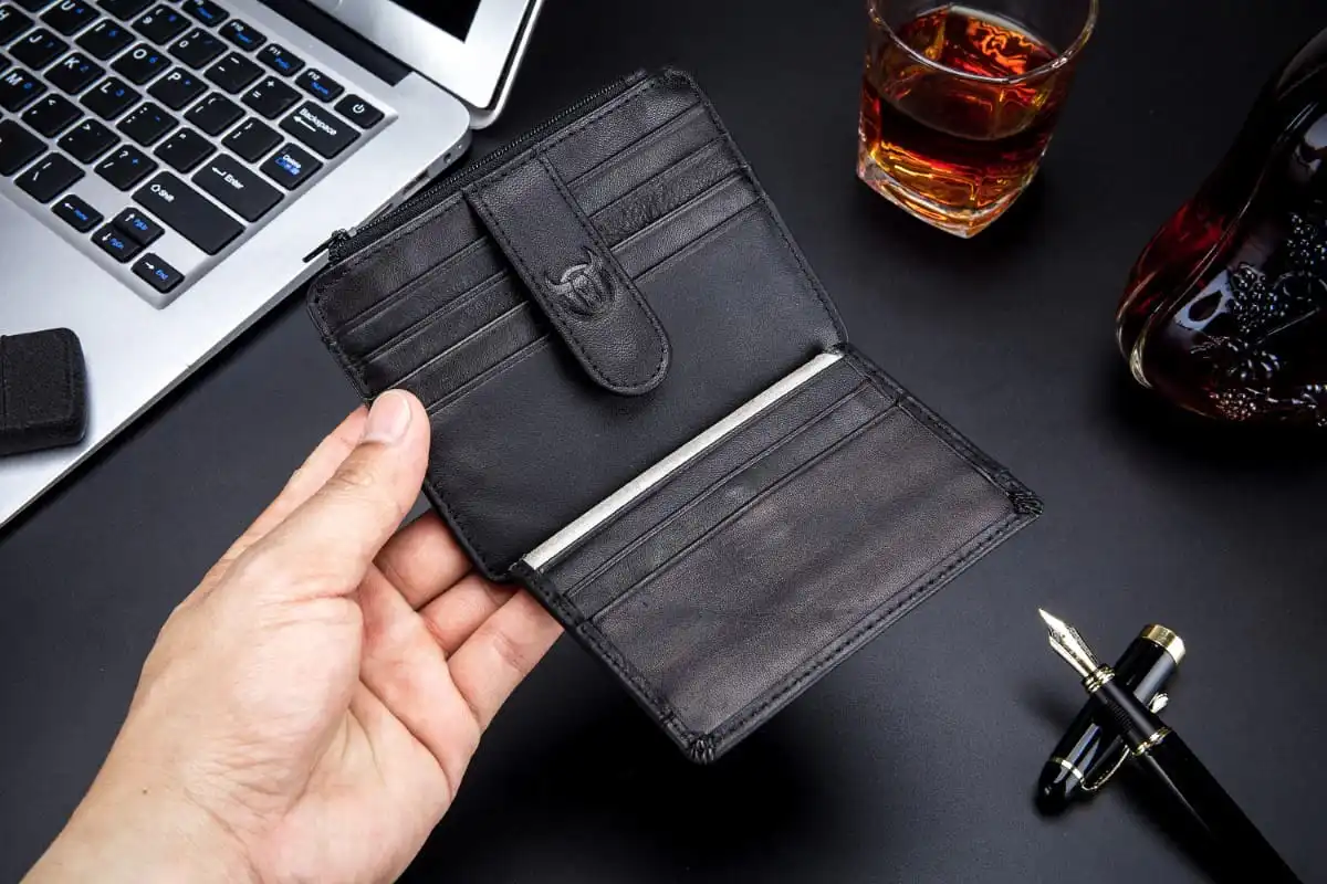 Δερμάτινο πορτοφόλι καρτοθήκη Bull Captain KB 00 μαύρο