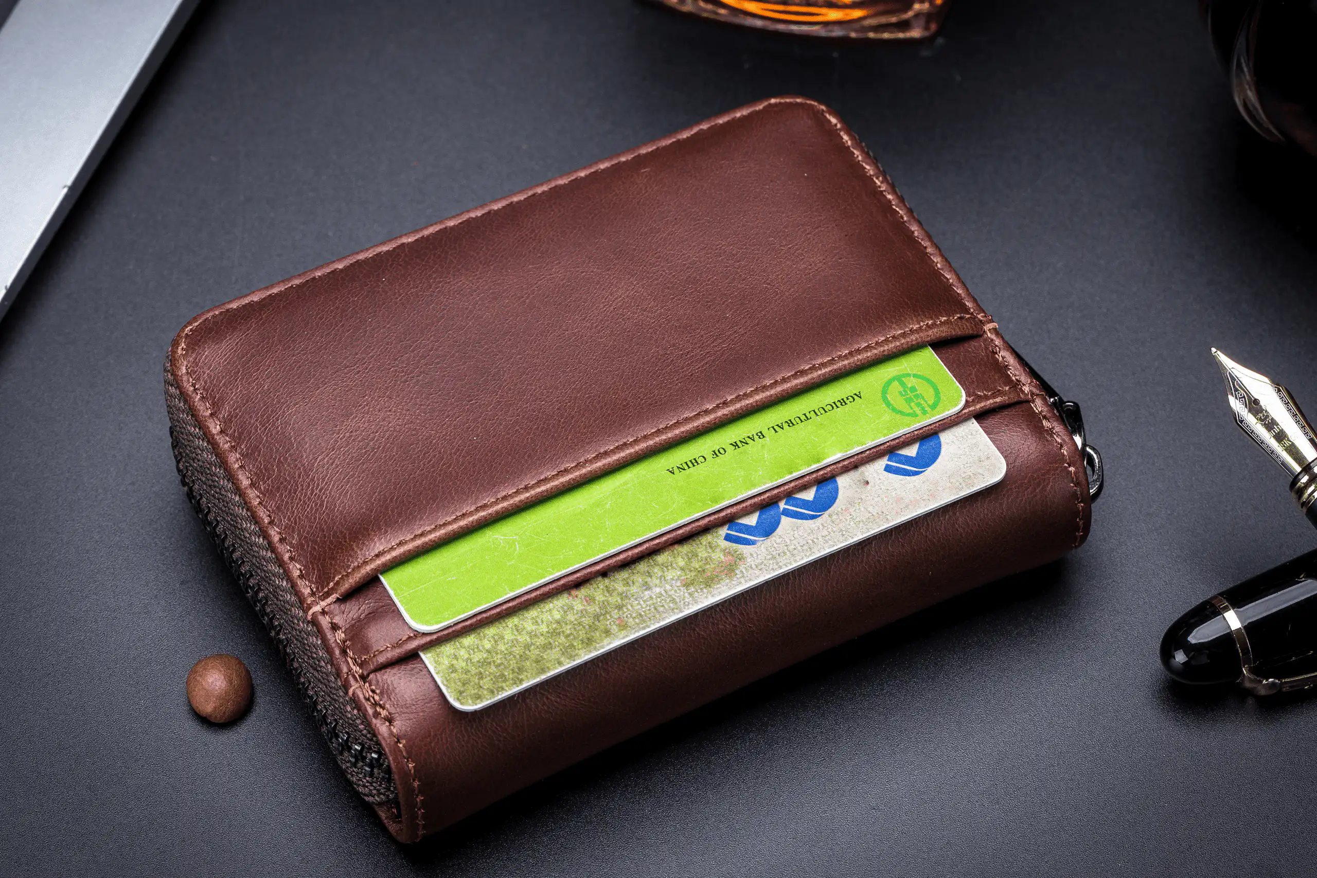 Δερμάτινο πορτοφόλι καρτοθήκη Bull Captain KB05 καφέ