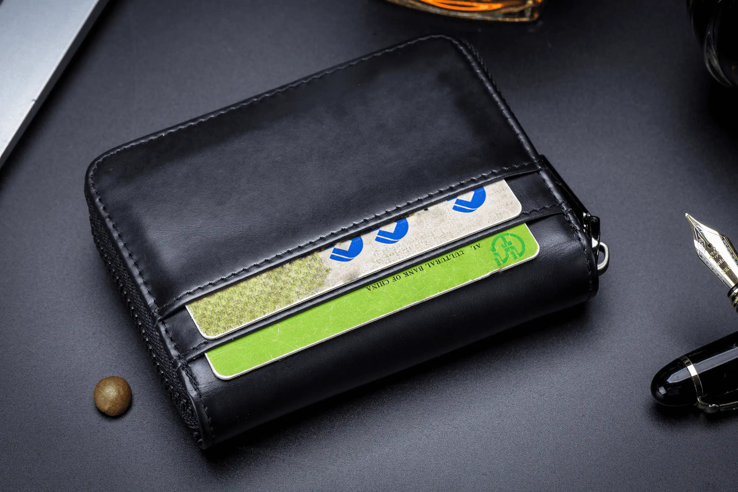 Δερμάτινο πορτοφόλι καρτοθήκη Bull Captain KB05 μαύρο