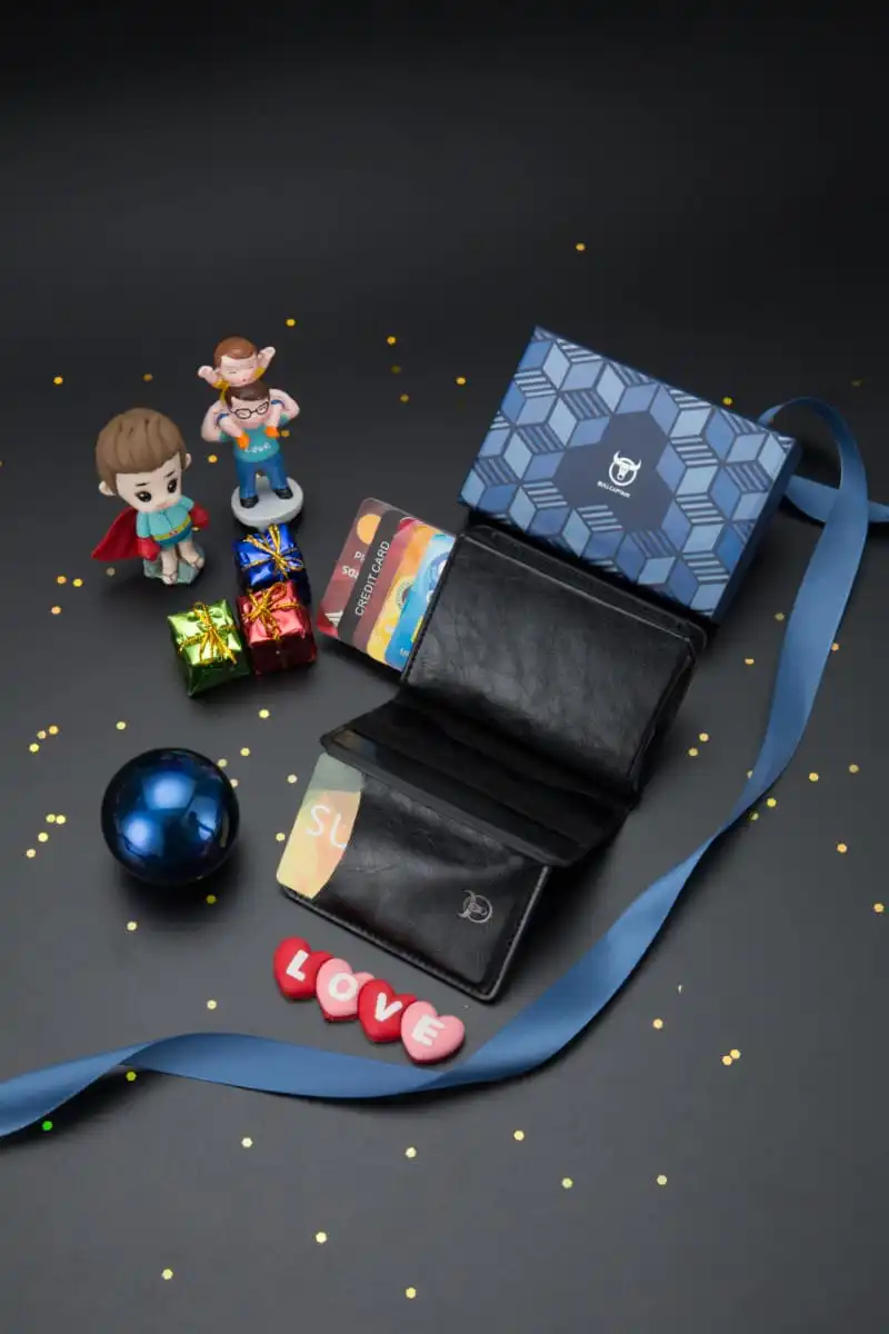 Δερμάτινο πορτοφόλι καρτοθήκη Bull Captain KB464 μαύρη