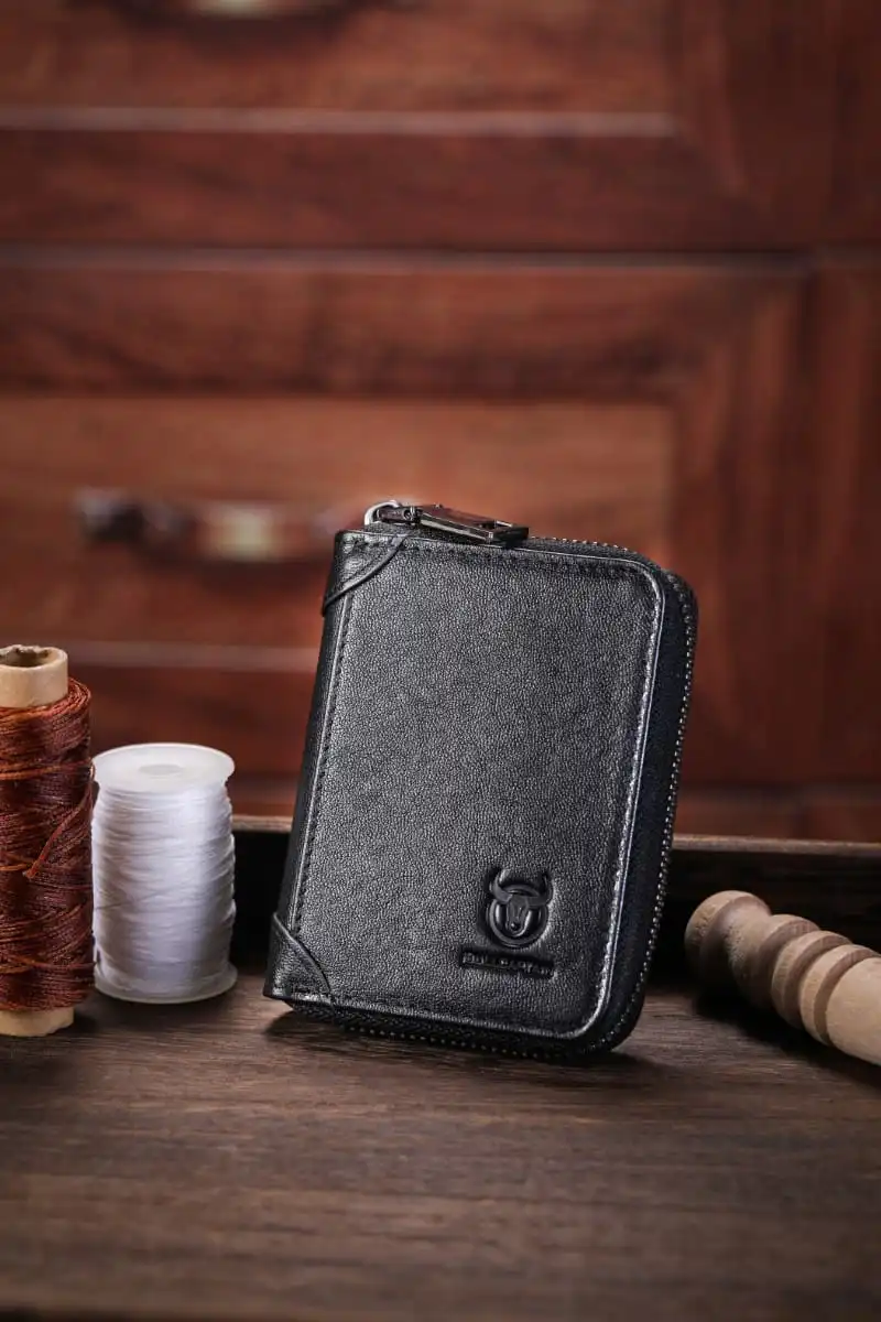 Δερμάτινο πορτοφόλι καρτοθήκη Bull Captain KB476 μαύρο