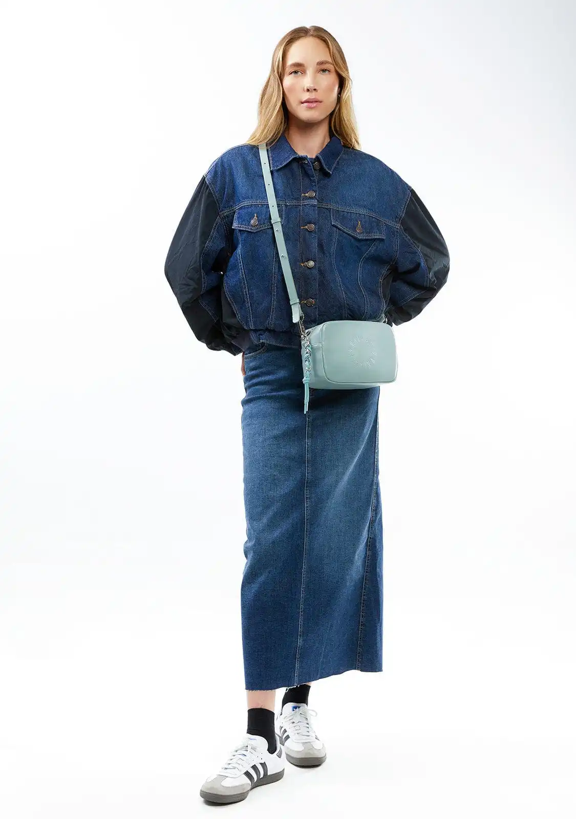 Γυναικεία Τσάντα Χιαστί Kalk KLABAG11-0336 γαλάζιο