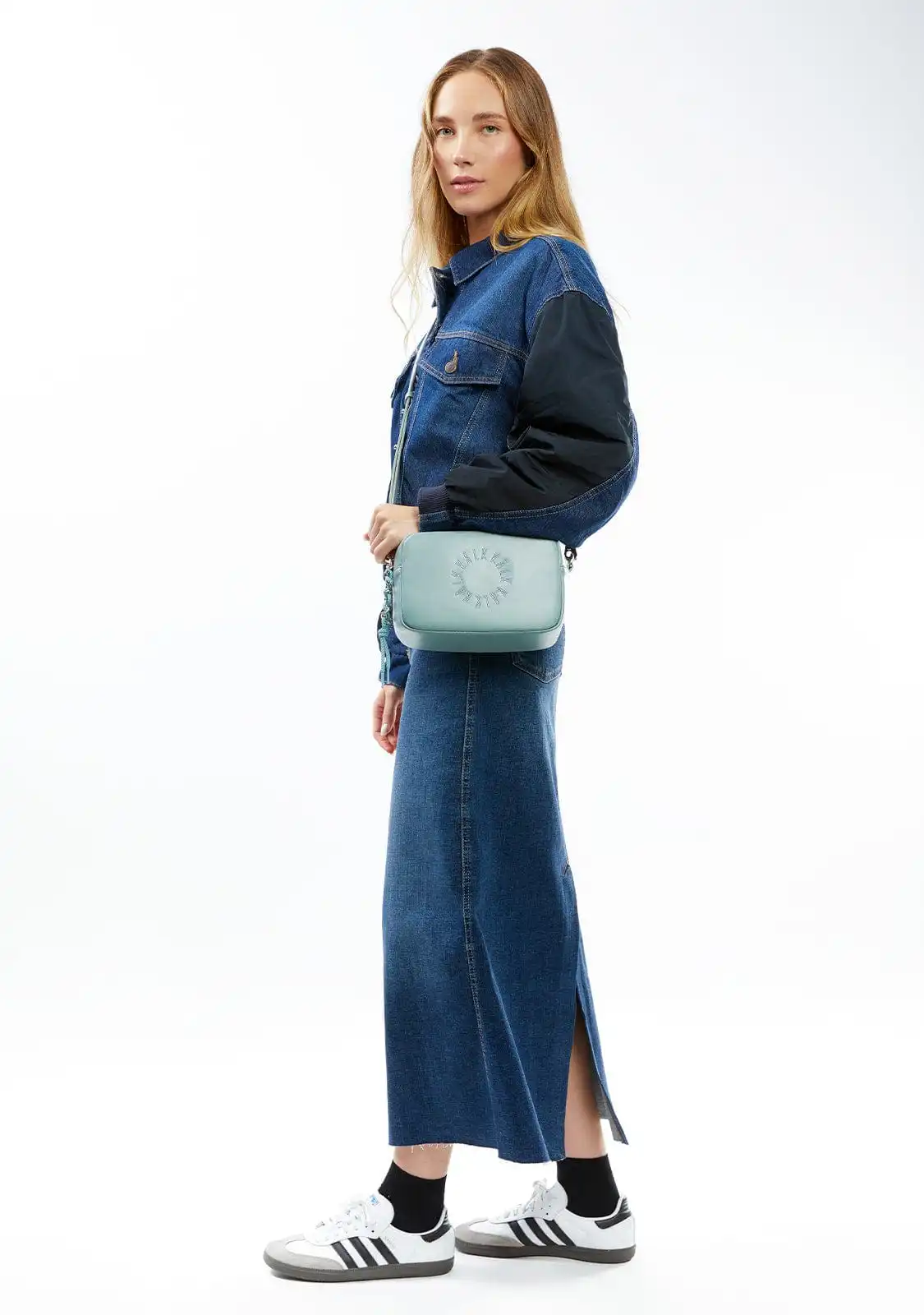 Γυναικεία Τσάντα Χιαστί Kalk KLABAG11-0336 γαλάζιο