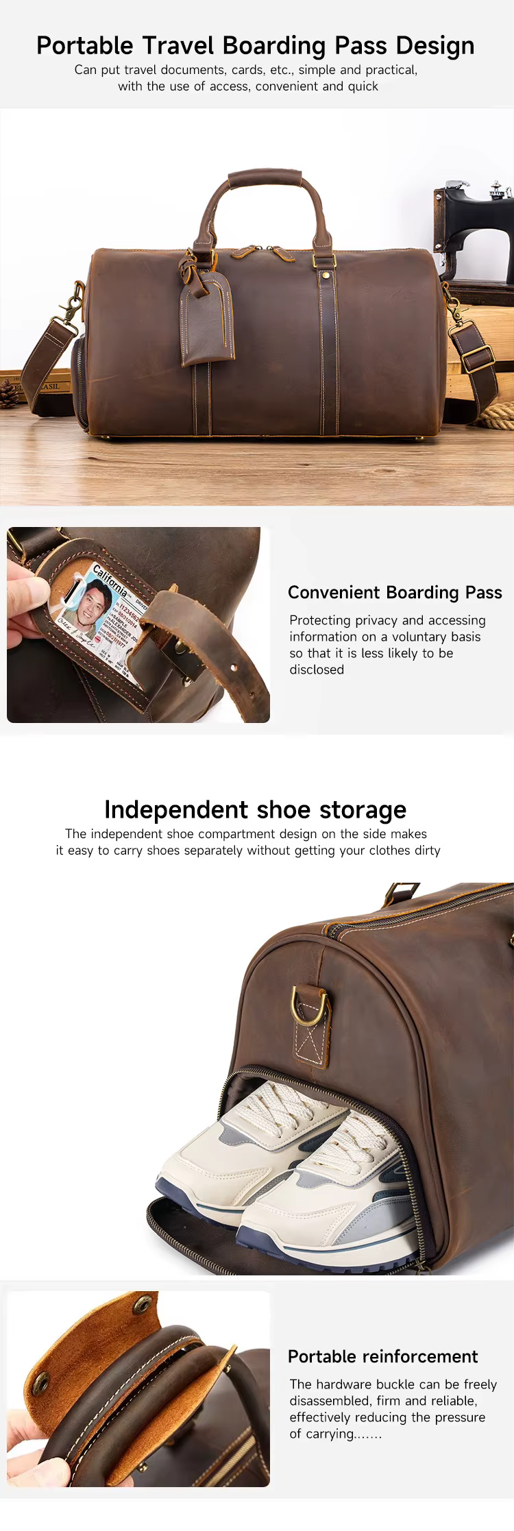 Δερμάτινος Σάκος Ταξιδίου Bull Captain LVBM099 καφέ