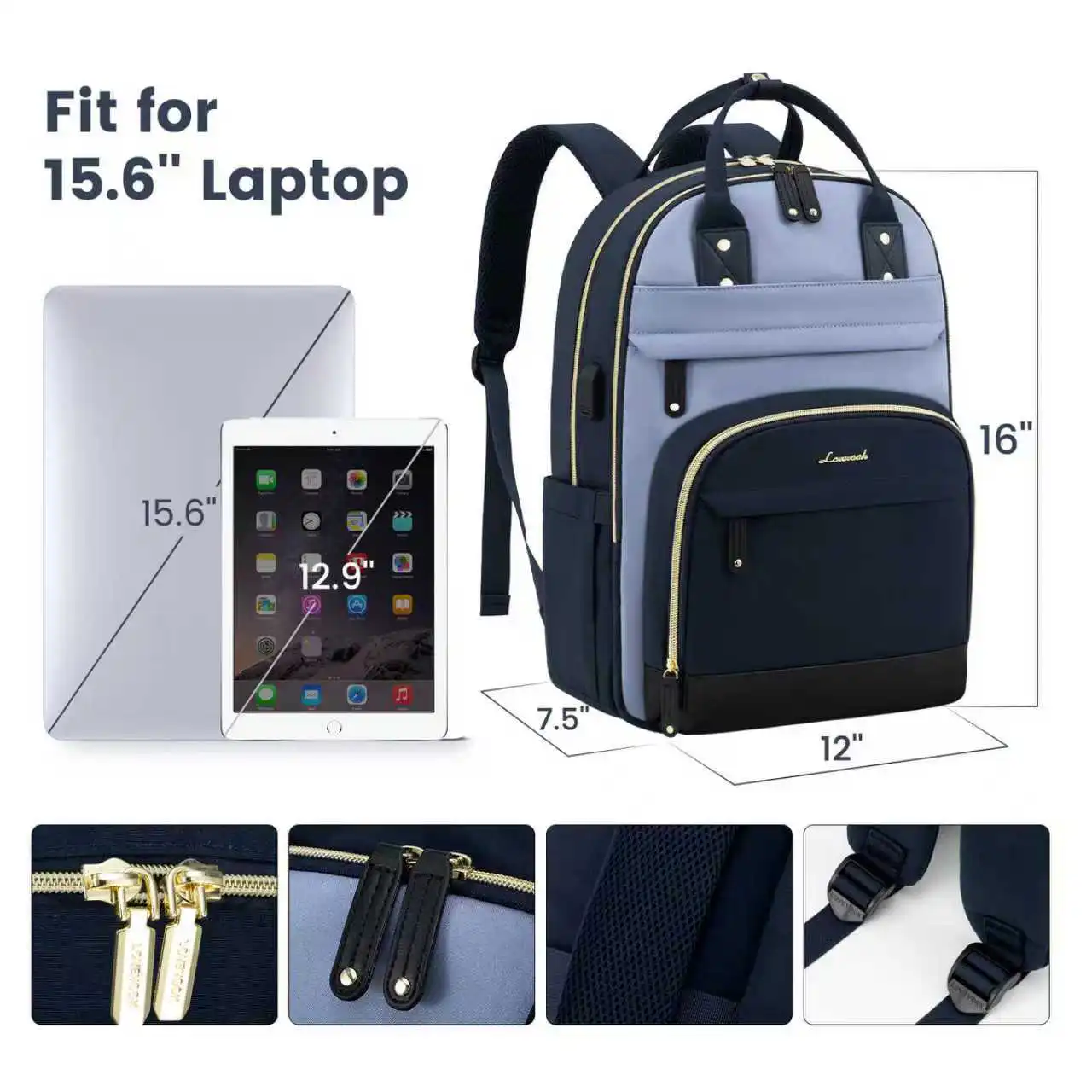 Γυναικείο Σακίδιο Φορητού Υπολογιστή Lovevook 15,6'' MB2012 Navy/blue