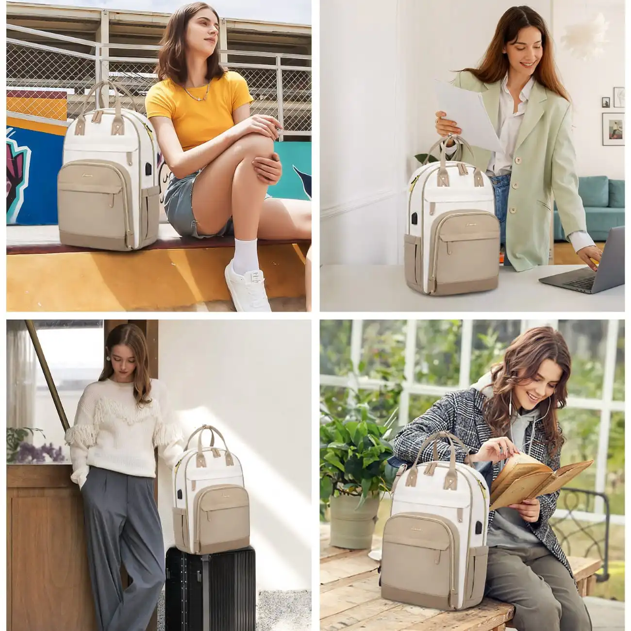 Γυναικείο Σακίδιο Φορητού Υπολογιστή Lovevook 15,6'' MB2012 khaki/beige