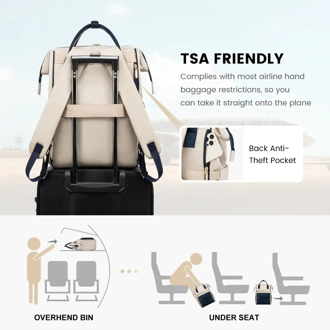 Σακίδιο Επαγγελματικό Γυναικείο Lovevook 15,6'' MB2020 beige/khaki