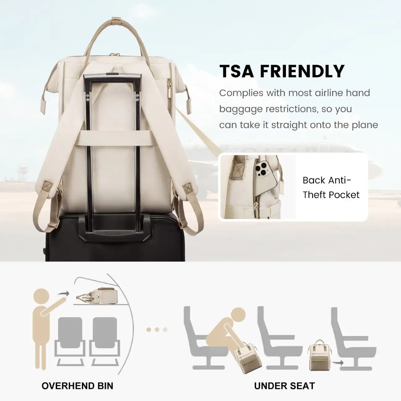 Σακίδιο Επαγγελματικό Γυναικείο Lovevook 15,6'' MB2020 beige/khaki