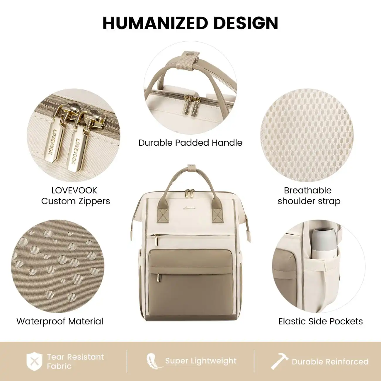 Σακίδιο Επαγγελματικό Γυναικείο Lovevook 15,6'' MB2020 beige/khaki