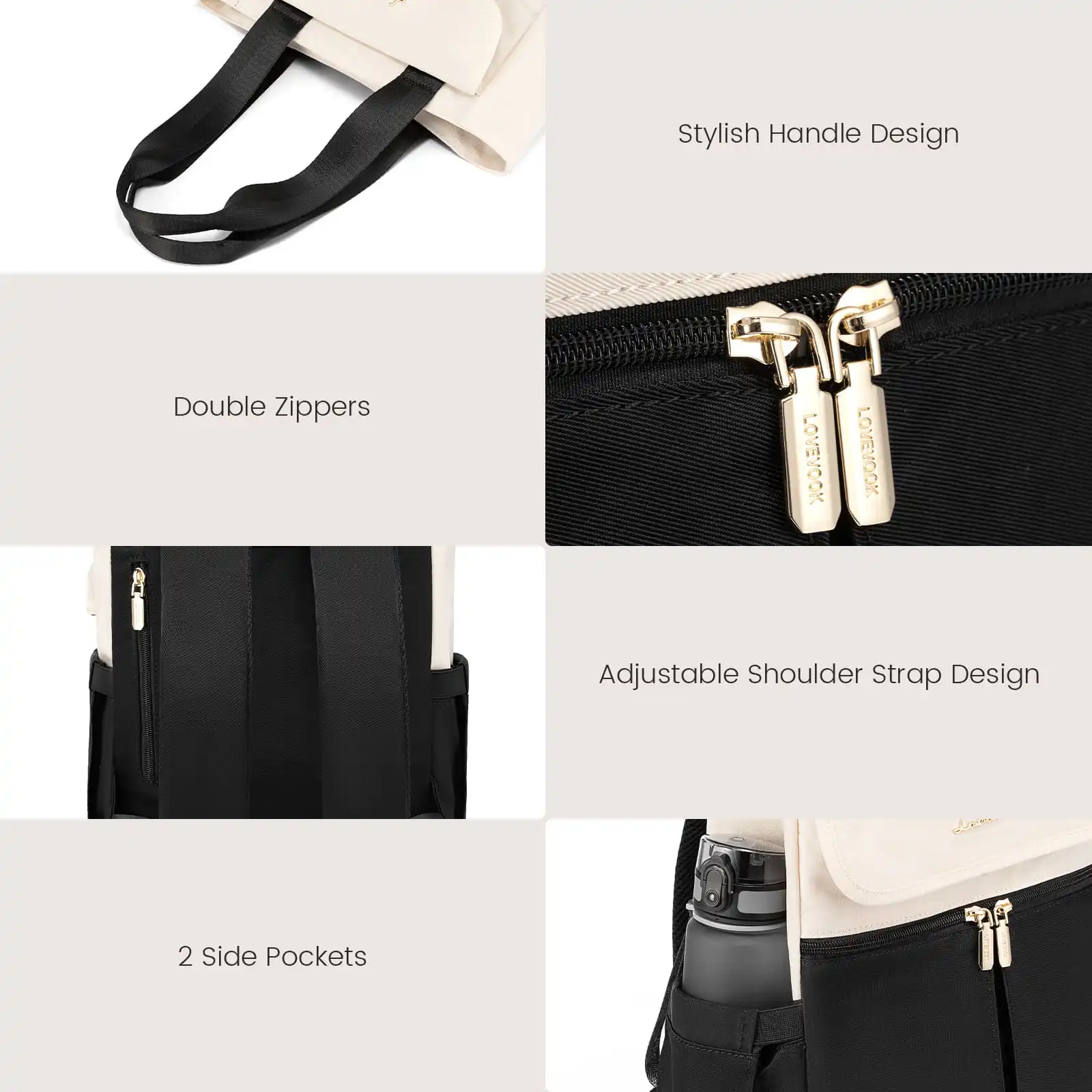 Γυναικείο Σετ Σακίδιο Φορητού Υπολογιστή τσάντα χειρός Lovevook 14'' MB2031 beige/black/brown