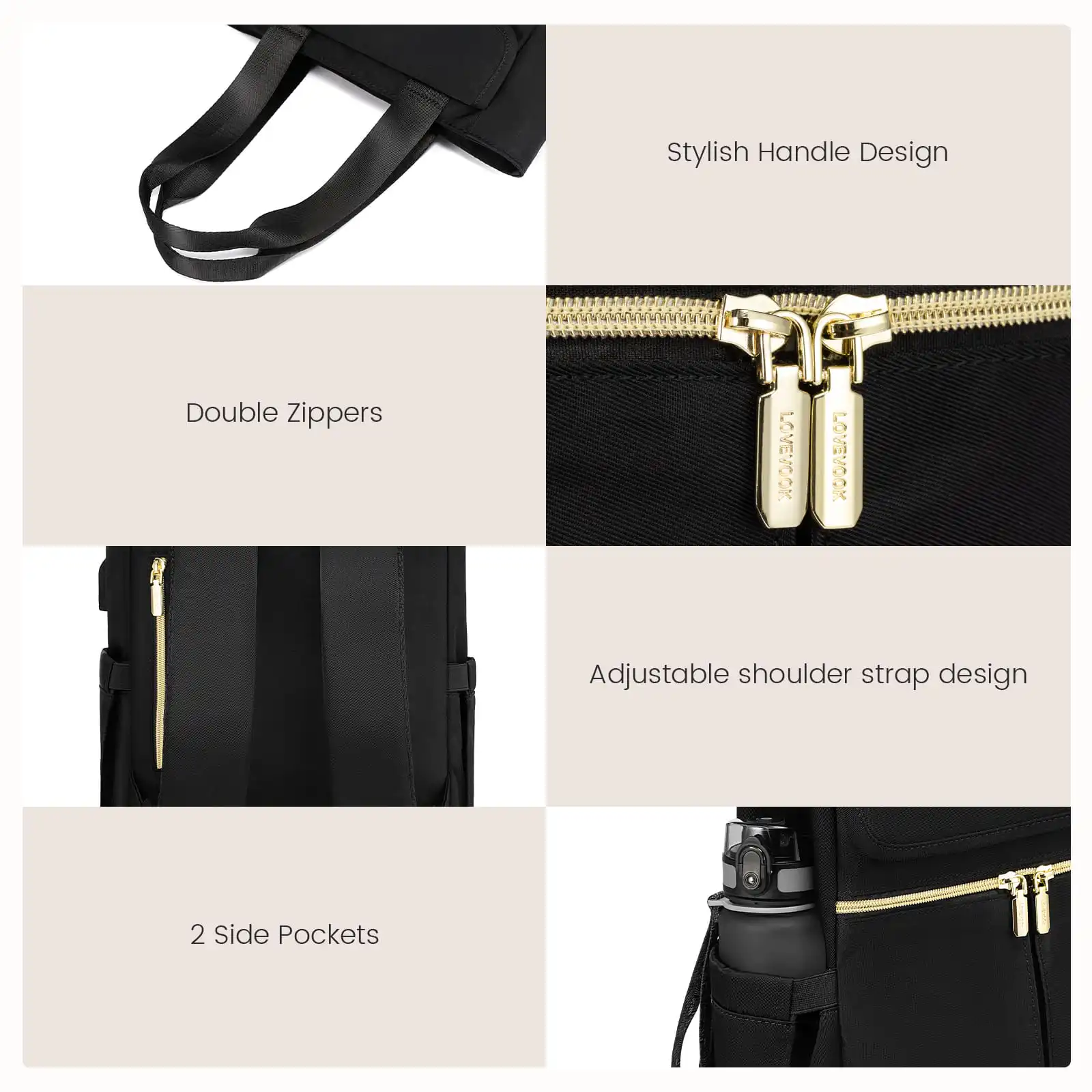 Γυναικείο Σετ Σακίδιο Φορητού Υπολογιστή τσάντα χειρός Lovevook 14'' MB2031 black