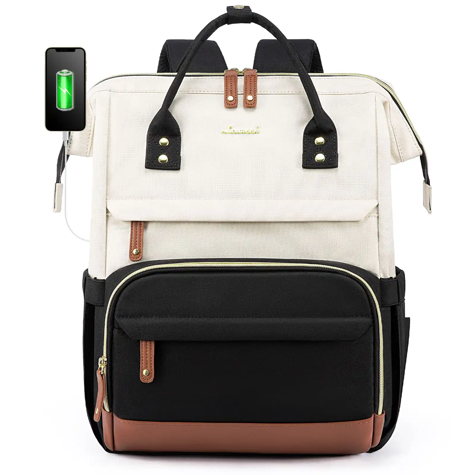 Γυναικείο Σακίδιο Φορητού Υπολογιστή Lovevook 15,6'' MB2046 beige/black/brown