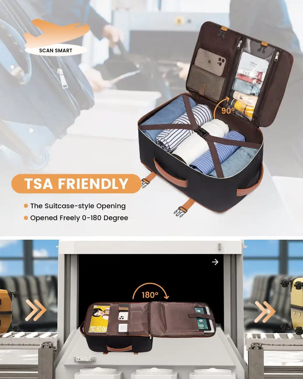 Σακίδιο Ταξιδίου Καμπίνας 40L 17,3" MB2112 black brown