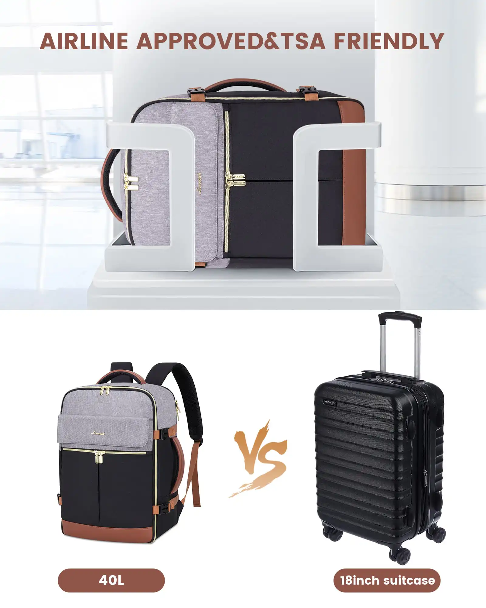 Σακίδιο Ταξιδίου Καμπίνας 40L 17,3" MB2112 black/gray