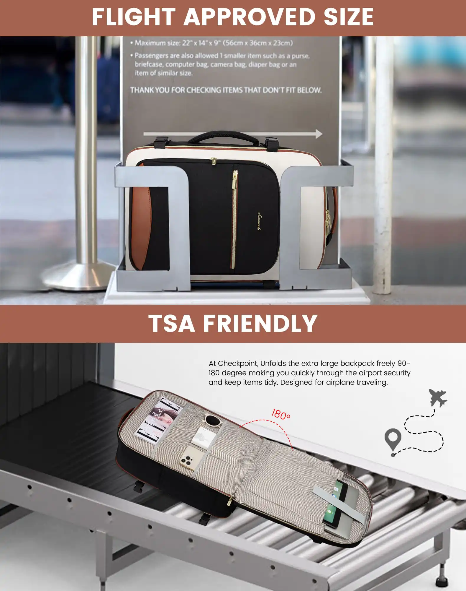 Σακίδιο πλάτης καμπίνας 40L 17,3" MB2141 black/white