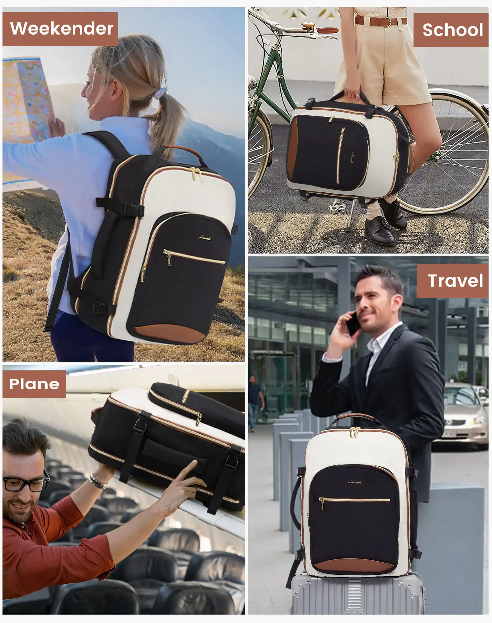 Σακίδιο πλάτης καμπίνας 40L 17,3" MB2141 black/white Σακίδιο πλάτης καμπίνας 40L 17,3" MB2141 black/white